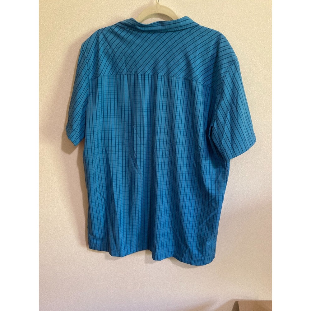 Jack Wolfskin Blue Button Up Shirt‎ Size XL Men Short Sleeve Outdoor Travel QMC - Picture 7 of 9